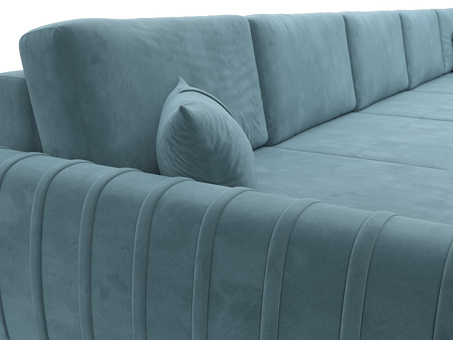 Диван П-образный Лига-057 НПБ МегаЛонг (seven 113 бирюзовый)