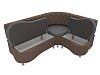 Кухонный угловой диван Вегас правый угол (серый\коричневый цвет)