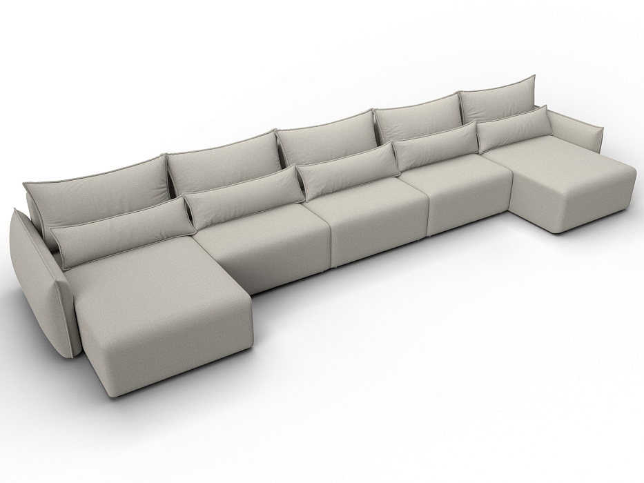 Диван П-образный Лига-051 НПБ МегаЛонг (амур 02 бежевый)