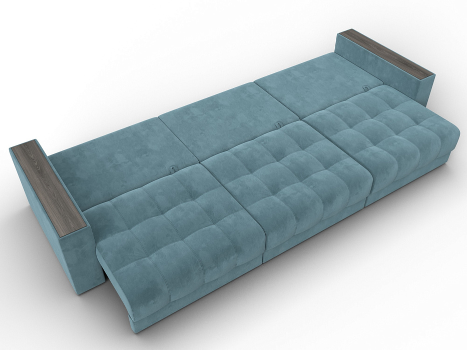 Диван прямой с декором Лига-049 НПБ Лонг (seven 113 бирюзовый)