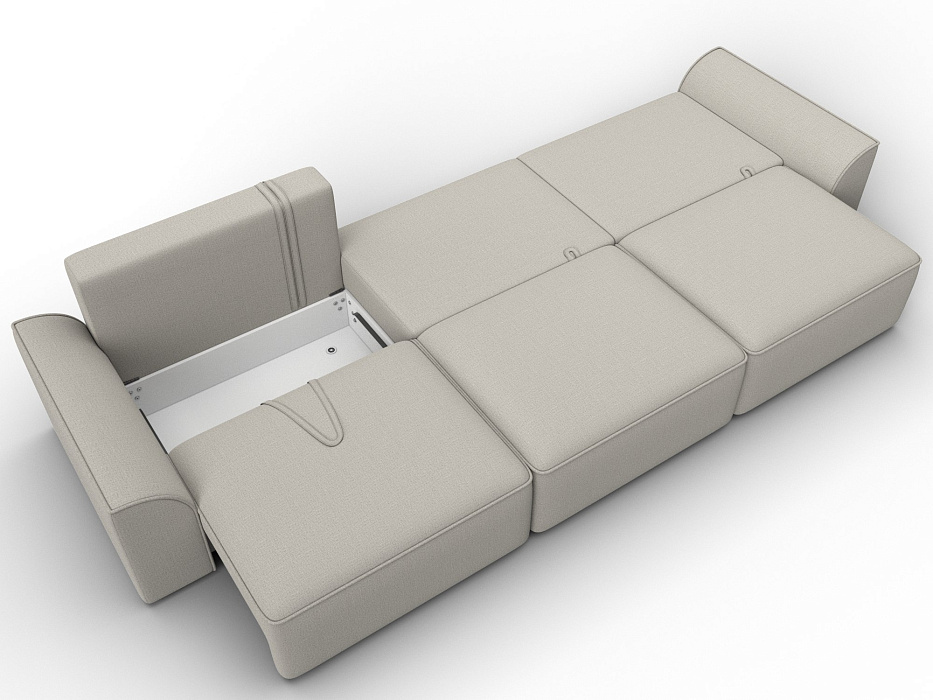 Диван прямой Лига-048 НПБ Лонг (амур 02 бежевый)