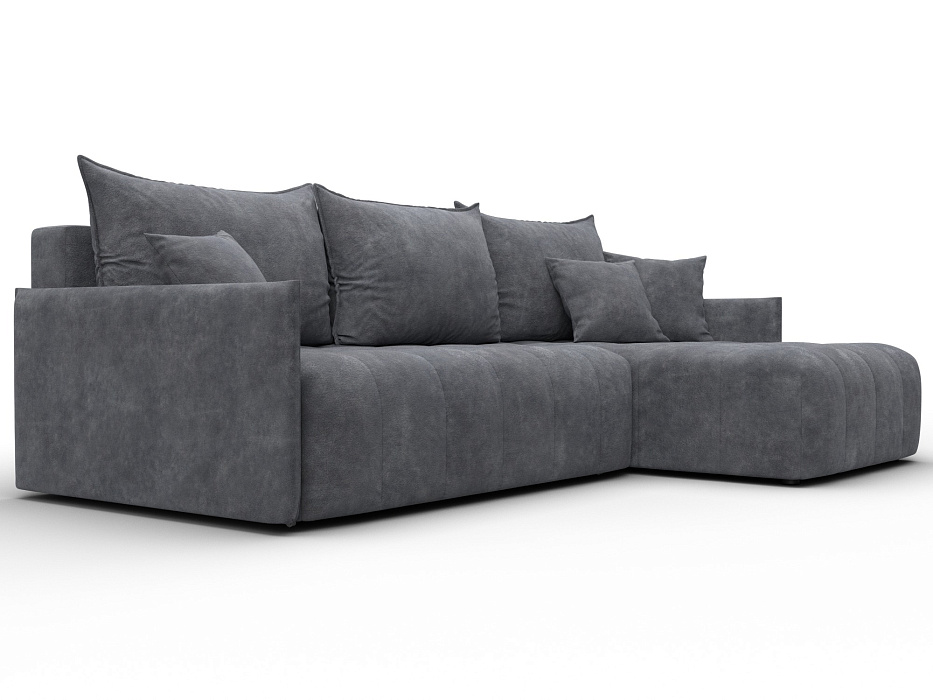 Диван угловой Лига-054 НПБ угол универсальный (brut 16 темно-серый)