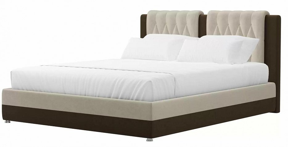 Интерьерная кровать Камилла 160 (бежевый\коричневый)