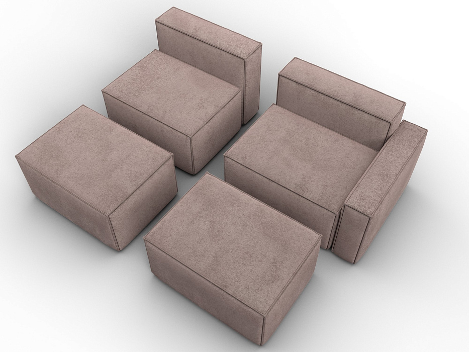 Диван угловой модульный Лига-063 угол правый (tower 05 бежевый)