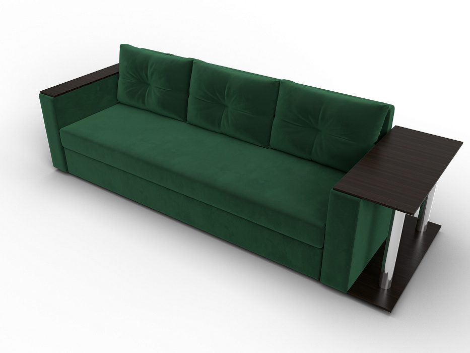 Диван прямой Атланта со столом справа (seven 626 зеленый)