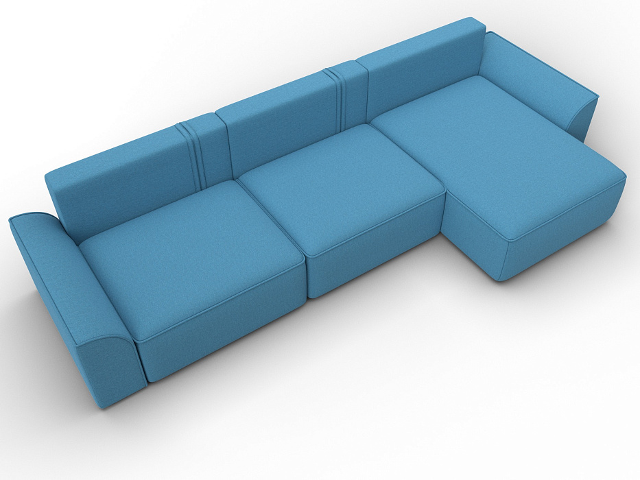 Диван угловой Лига-048 НПБ лонг (амур 10 голубой)