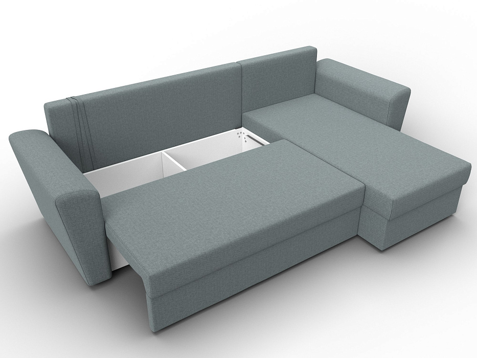 Диван угловой Амстердам Лайт правый угол (амур 07 серый)