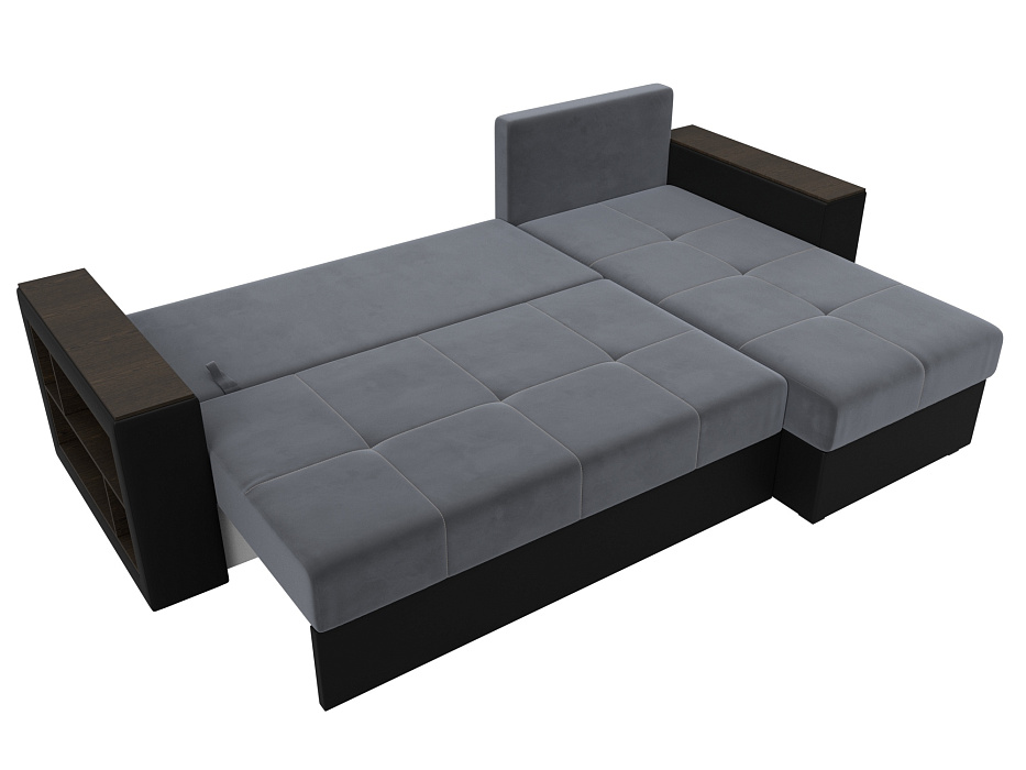 Диван угловой Дубай Лайт угол универсальный (серый;черный)