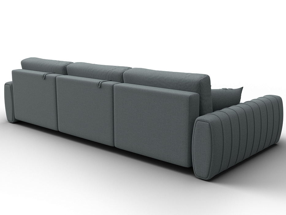 Диван угловой Лига-057 НПБ Лонг угол левый (амур 07 серый)