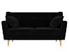 Прямой диван Брайтон 2 (черный)