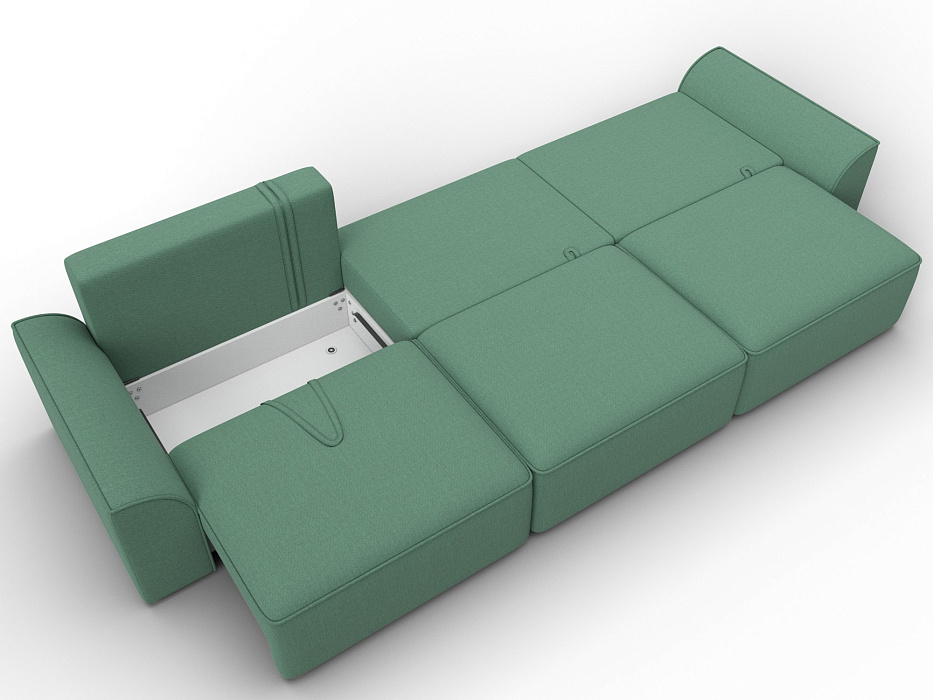 Диван прямой Лига-048 НПБ Лонг (амур 11 зеленый)