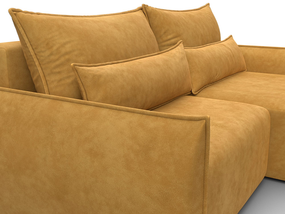 Диван угловой Лига-051 НПБ угол универсальный (brut 10 желтый)