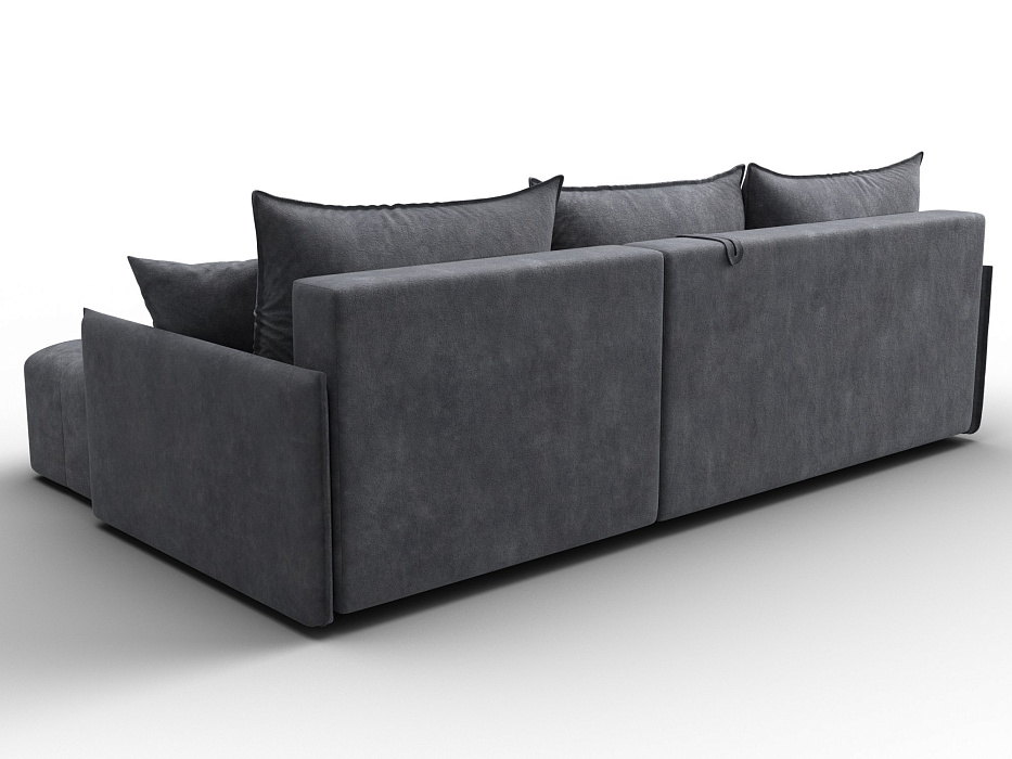 Диван угловой Лига-054 НПБ угол универсальный (brut 16 темно-серый)