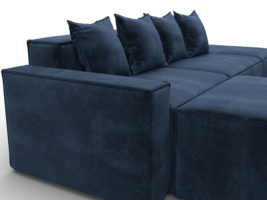 Диван угловой модульный Лига-063 угол левый (tower 13 синий)