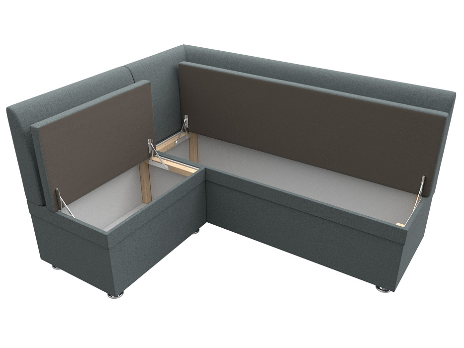 Диван кухонный угловой Уют левый угол (амур 07 серый)