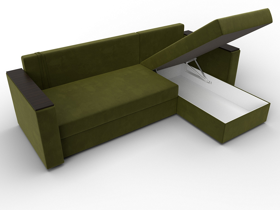 Диван угловой Атланта без стола универсальный угол (зеленый)