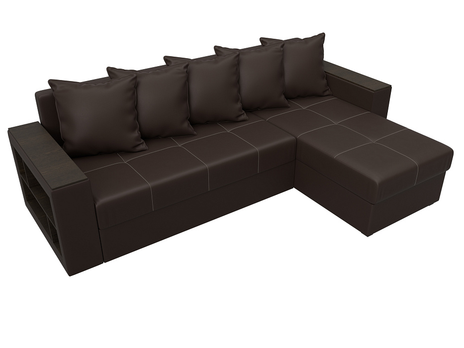 Диван угловой Дубай Лайт правый угол (коричневый)