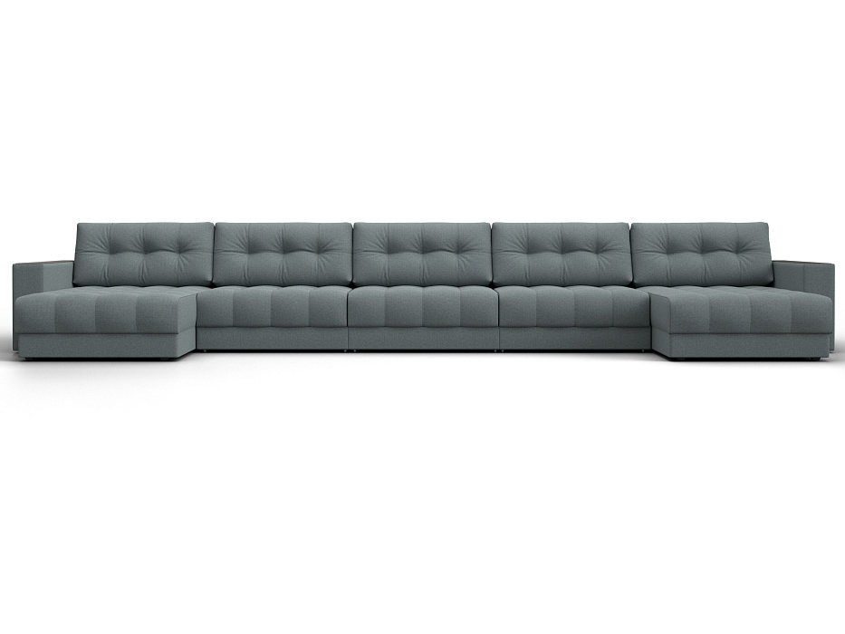 Диван П-образный с декором Лига-049 НПБ Мегалонг (амур 07 серый)