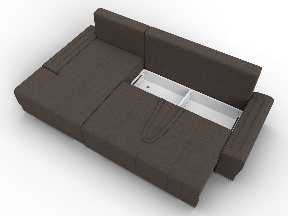 Диван угловой Лига-119 угол левый (амур 05 коричневый)