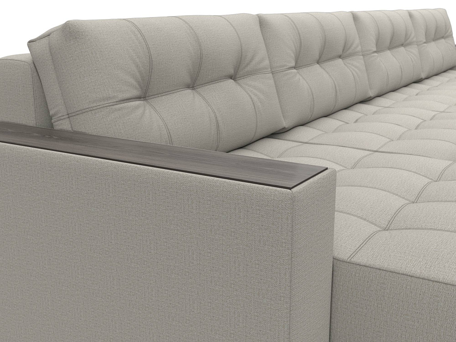 Диван П-образный с декором Лига-049 НПБ Лонг (амур 02 бежевый)