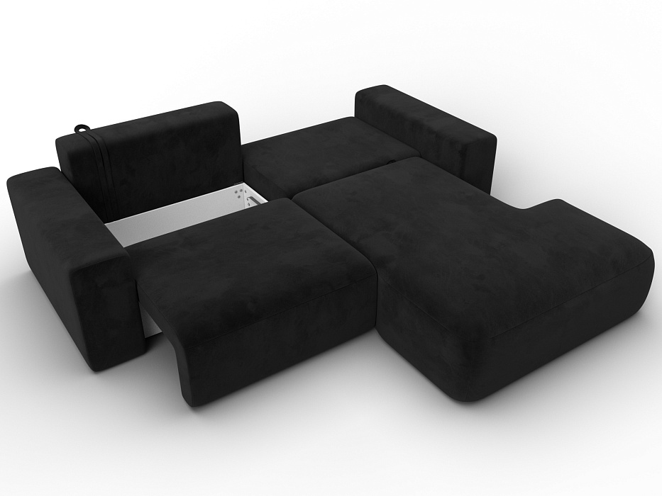 Диван угловой Лига-036 НПБ Классик правый угол (черный)