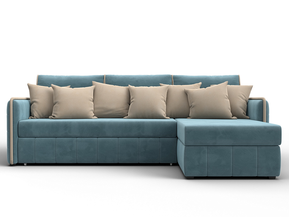 Диван угловой Лига-078 угол универсальный (seven 113 бирюзовый;seven 729 бежевый)