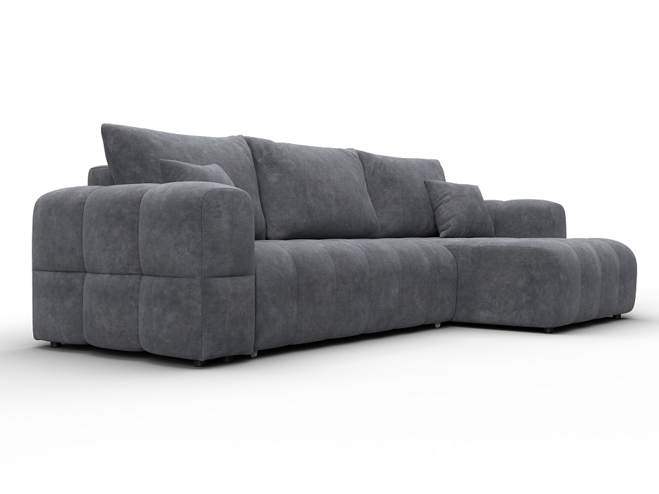 Диван угловой Лига-110 НПБ угол универсальный (brut 16 темно-серый)