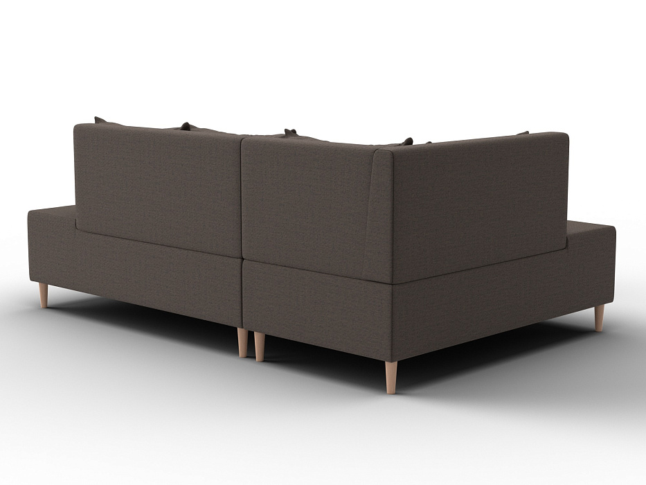 Диван угловой модульный с пуфом Лига-126 угол левый (амур 05 коричневый)