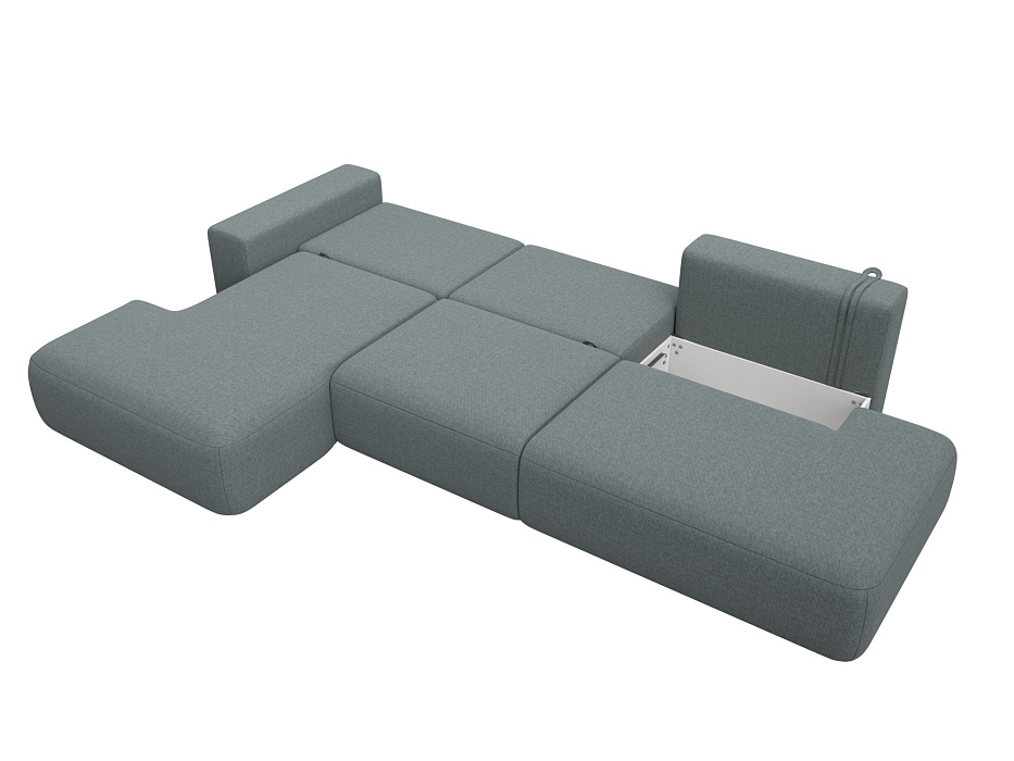 Диван угловой Лига-036 НПБ Модерн Лонг левый угол (амур 07 серый)