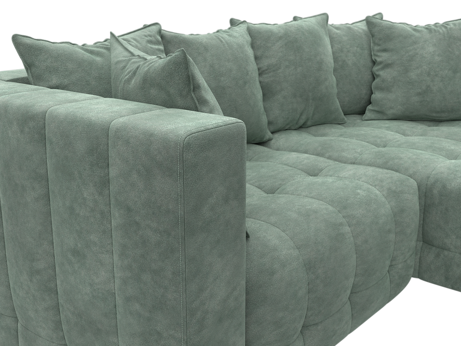 Диван угловой Лига-052 НПБ угол универсальный (brut 08 зеленый)