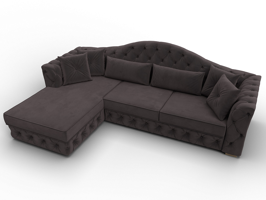 Диван угловой Артис левый угол (seven 727 коричневый)