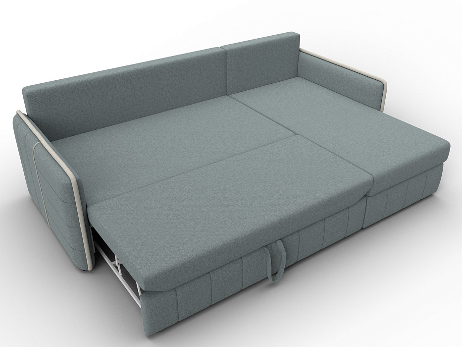 Диван угловой Лига-078 угол универсальный (амур 07 серый/амур 02 бежевый)