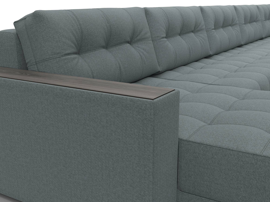 Диван П-образный с декором Лига-049 НПБ Мегалонг (амур 07 серый)