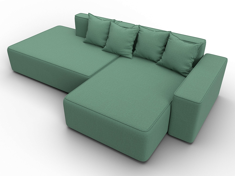 Диван угловой Лига-079 угол правый (амур 11 зеленый)