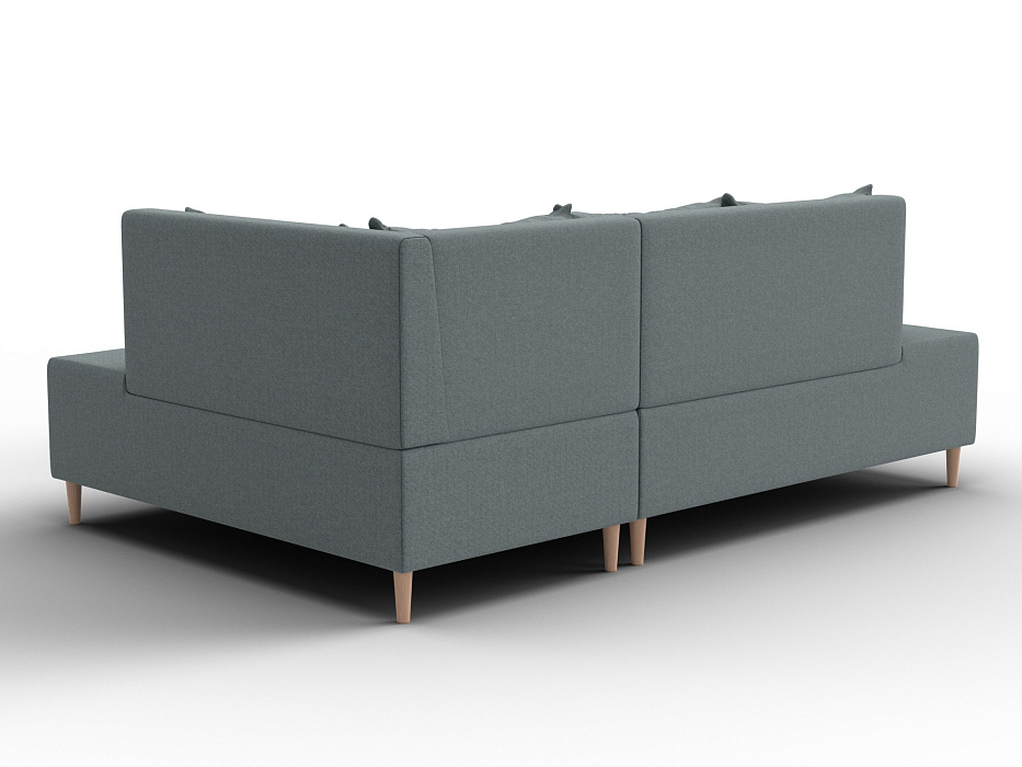 Диван угловой модульный с пуфом Лига-126 угол правый (амур 07 серый)