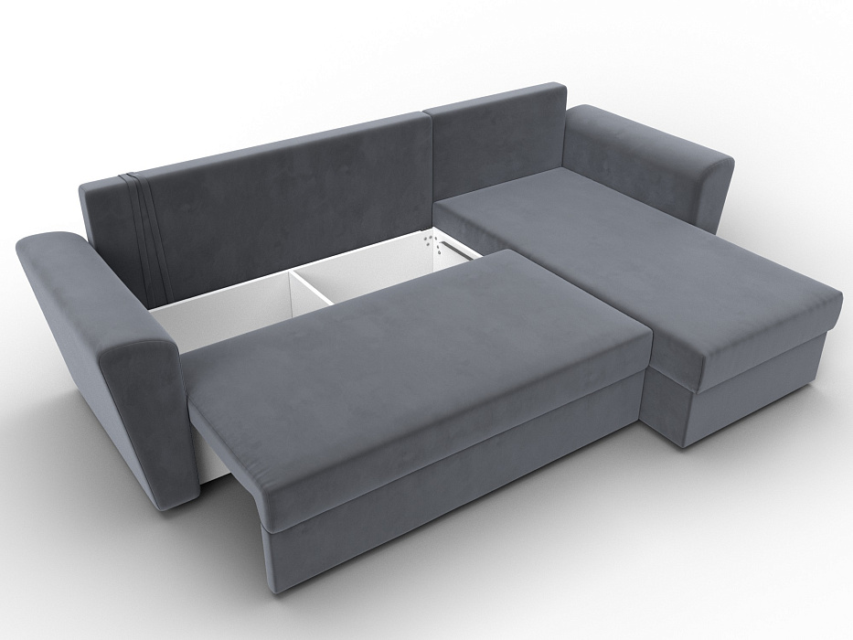 Диван угловой Амстердам Лайт правый угол (seven 17 серый)