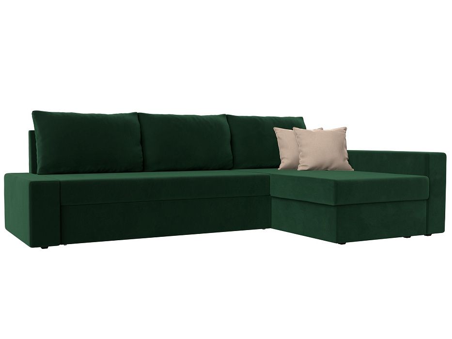 Угловой диван Версаль правый угол (зеленый\бежевый)