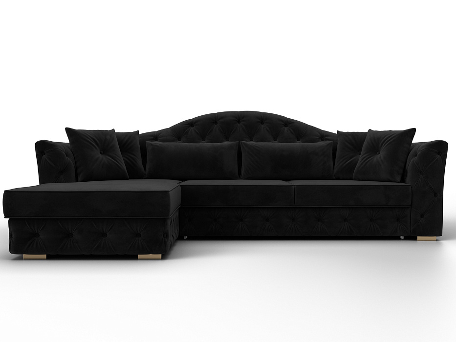 Диван угловой Артис левый угол (seven 35 черный)