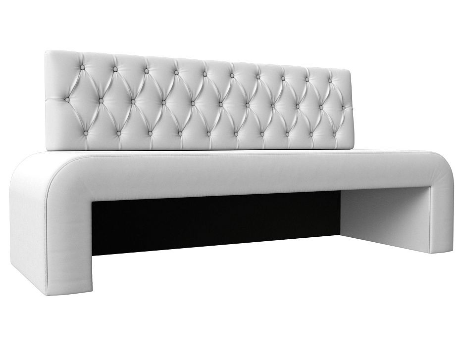 Кухонный прямой диван Кармен Люкс (белый цвет)