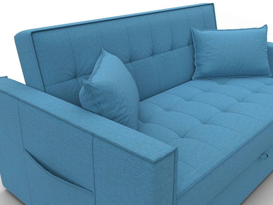 Диван прямой Лига-104 (140) (амур 10 голубой)