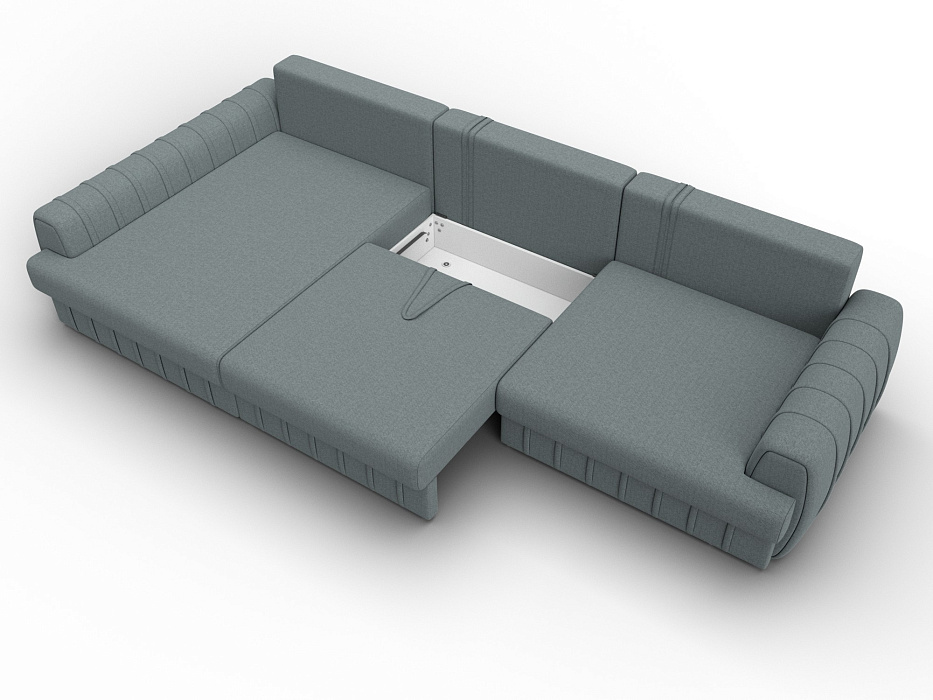 Диван угловой Лига-057 НПБ Лонг угол левый (амур 07 серый)