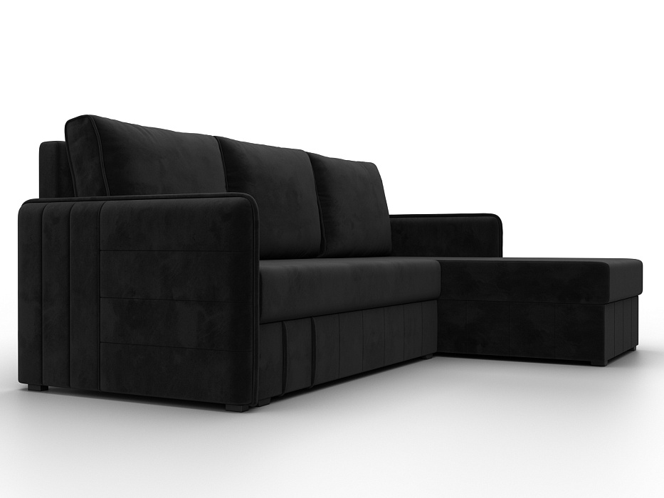 Диван угловой Слим угол универсальный (черный)