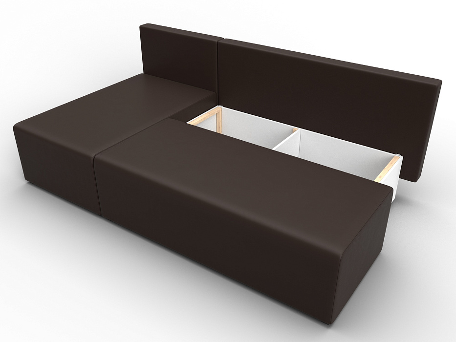 Диван угловой Поло левый угол (коричневый)