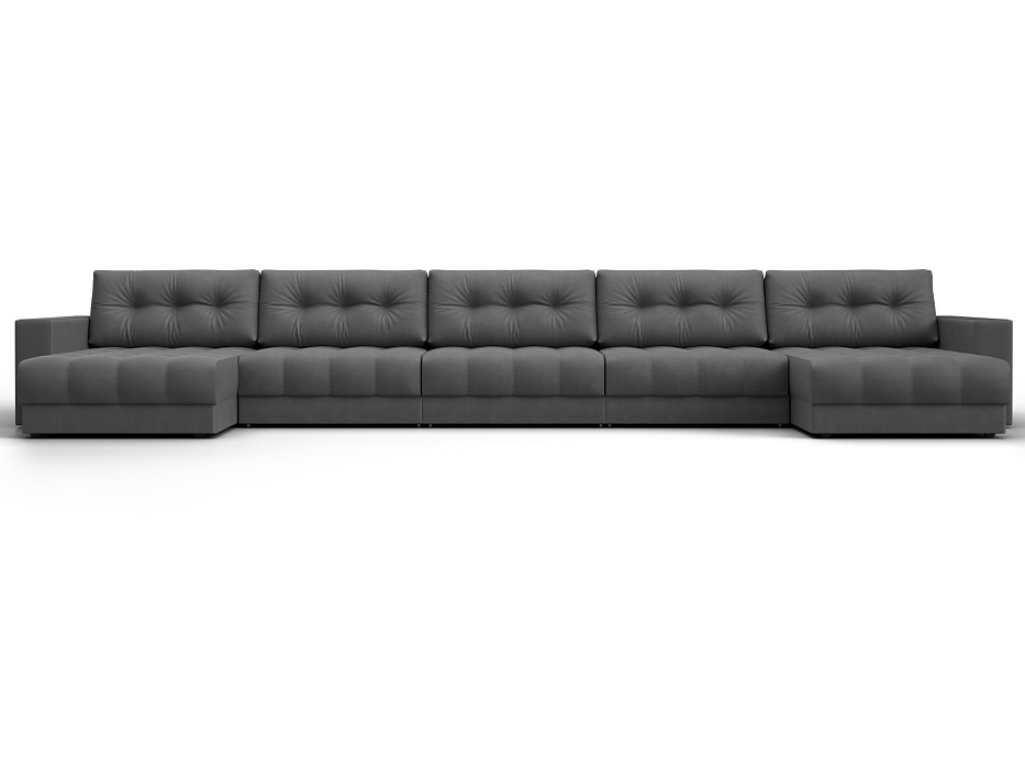 Диван П-образный с декором Лига-049 НПБ Мегалонг (joly 13 серый)