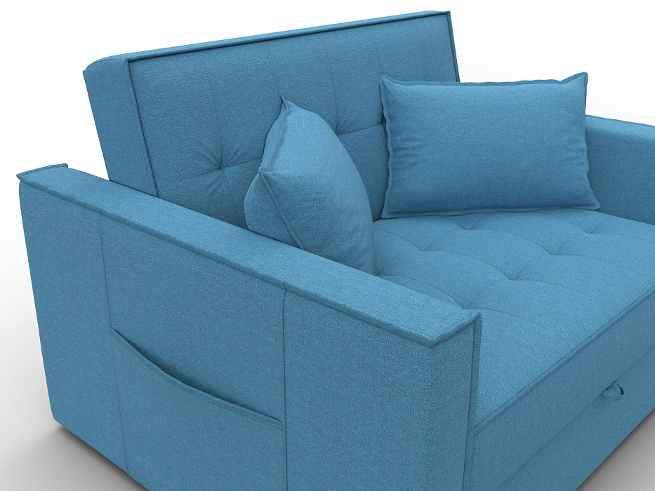 Диван прямой Лига-104 (140) (амур 10 голубой)