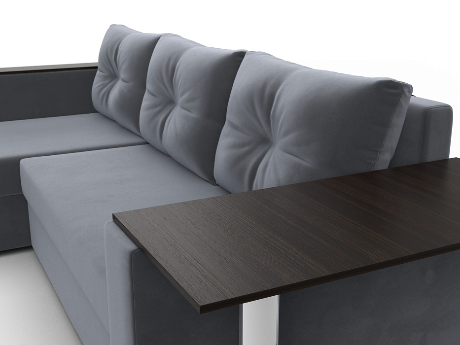 Диван угловой Атланта со столом левый угол (seven 17 серый)