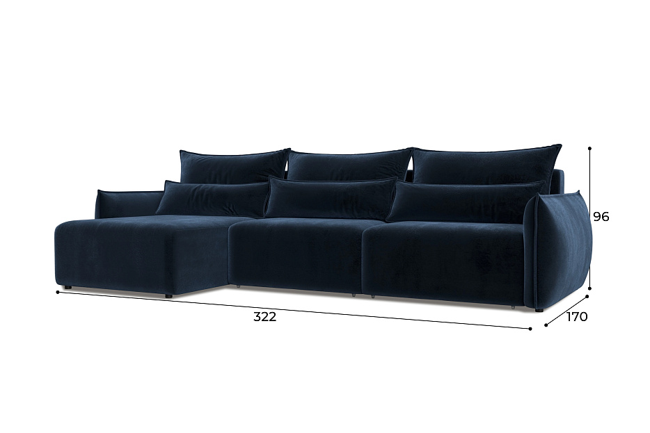 Диван угловой Лига-051 НПБ Лонг угол универсальный (tower 13 синий)