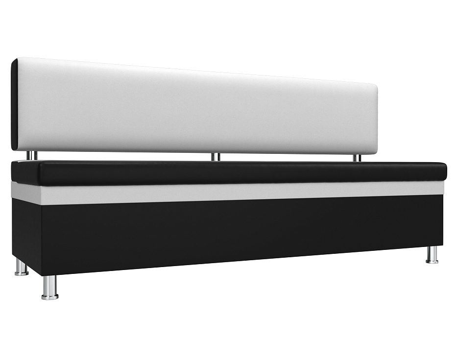 Кухонный прямой диван Стайл (черный\белый цвет)