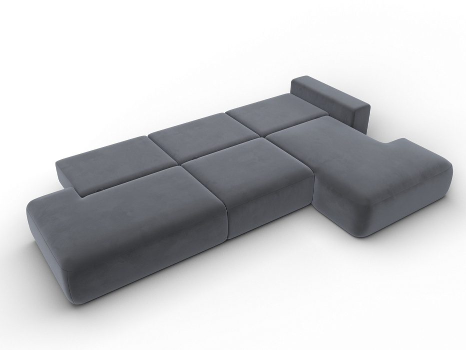 Диван угловой Лига-036 НПБ Модерн Лонг правый угол (seven 17 серый)