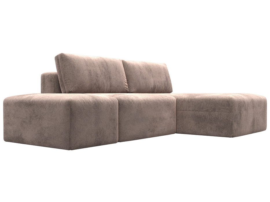 Диван угловой модульный с пуфом Лига-060 НПБ угол универсальный (tower 05 бежевый)